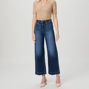 PAIGE Anessa High Rise Crop Wide-Leg Jeans | Foreign Film Size 25